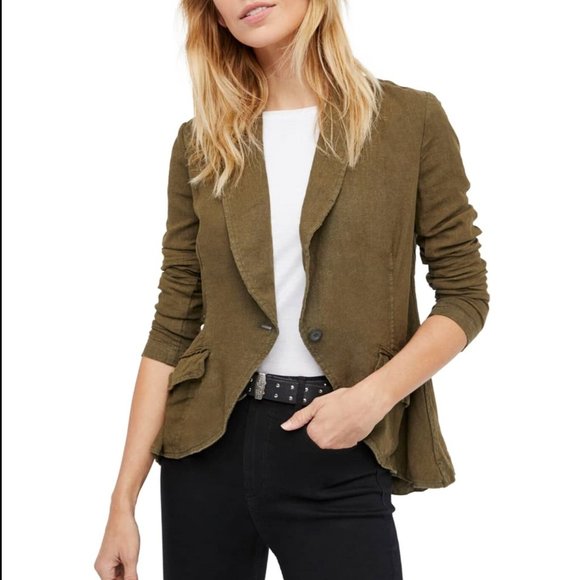 Free People Jackets & Blazers - Free People Linen Blend Blazer Jacket Size XS